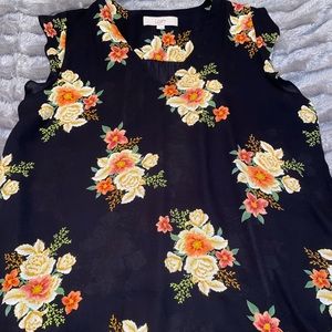 Loft sleeveless floral blouse
